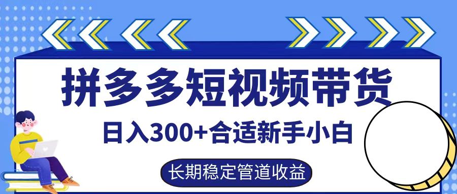 拼多多短视频带货日入300+，实操账户展示看就能学会-壹浩聊项目