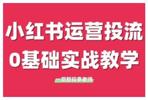 小红书运营投流,小红书广告投放从0到1的实战课,学完即可开始投放-壹浩聊项目