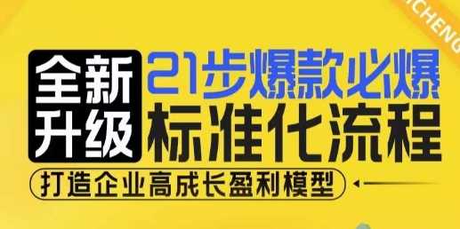 21步爆款必爆标准化流程,全新升级,打造企业高成长盈利模型-壹浩聊项目
