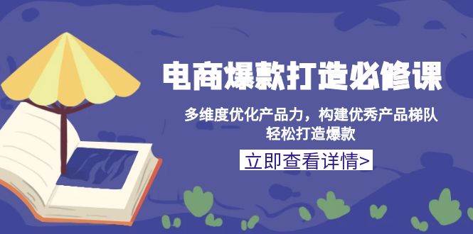 (13689期)电商爆款打造必修课:多维度优化产品力,构建优秀产品梯队,轻松打造爆款-壹浩聊项目