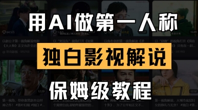 用AI做第一人称独白影视解说，手把手教学，保姆级教程-壹浩聊项目