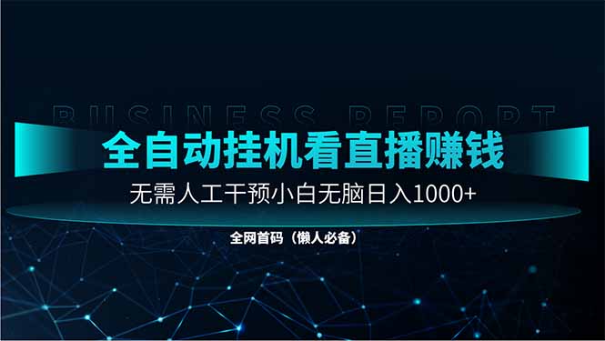 直播助手全自动看大平台直播赚钱，全自动无需人工干预，小白无脑日入1000-壹浩聊项目
