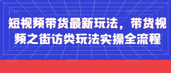 短视频带货最新玩法，带货视频之街访类玩法实操全流程-壹浩聊项目