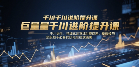 巨量千川进阶提升课，千川进阶、精细化运营纯付费商家、投放技巧、顶级投手必备的阶段性投放策略-壹浩聊项目