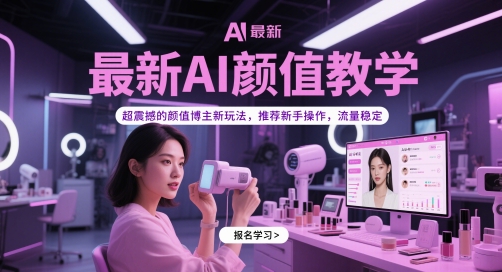 最新AI颜值教学，超震撼的颜值博主新玩法，推荐新手操作，流量稳定-壹浩聊项目