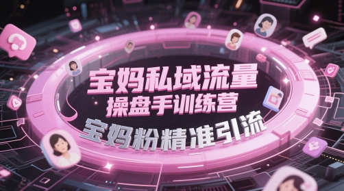 宝妈私域流量操盘手训练营，宝妈粉精准引流-壹浩聊项目