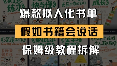 最新爆款拟人化书单玩法，假如书籍会说话，保姆级教程-壹浩聊项目