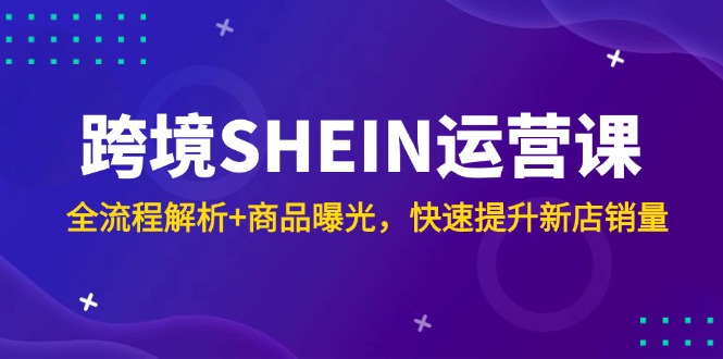 跨境SHEIN运营课，全流程解析+商品曝光，快速提升新店销量-壹浩聊项目