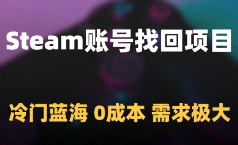 Steam账号找回项目，冷门蓝海，0成本，需求极大-壹浩聊项目