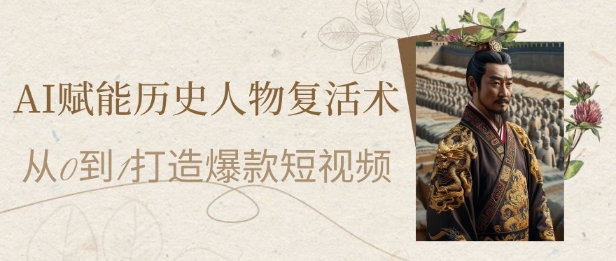 AI赋能历史人物复活术：从0到1打造爆款短视频，7天涨粉10W，小白也能月入过1W-壹浩聊项目
