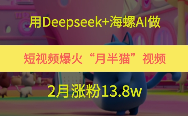 用Deepseek+海螺AI做短视频爆火“月半猫”视频，2月涨粉13.8w-壹浩聊项目