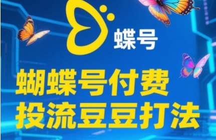 2025蝴蝶号付费投流豆豆打法，助新手快速掌握付费流量撬动自然流的核心玩法-壹浩聊项目