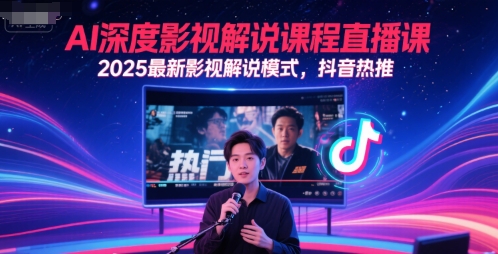 AI深度影视解说课程直播课，2025最新影视解说模式，抖音热推-壹浩聊项目