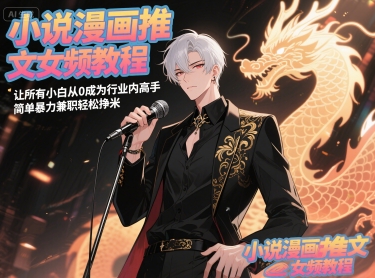 小说漫画推文女频教程，让所有小白从0成为行业内高手，简单暴力兼职轻松挣米-壹浩聊项目