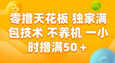 零撸天花板，独家满包技术 不养机 一小时撸满50+【揭秘】-壹浩聊项目