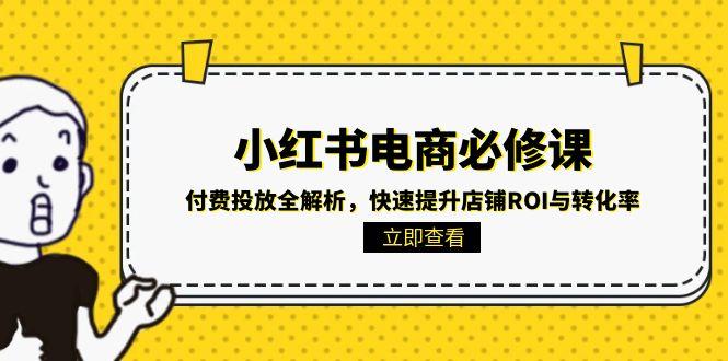 小红书电商必修课：付费投放全解析，快速提升店铺ROI与转化率-壹浩聊项目