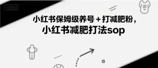 小红书保姆级养号+打减肥粉，小红书减肥打法sop-壹浩聊项目