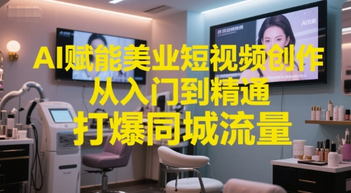 AI赋能美业短视频创作，从入门到精通，打爆同城流量，超级AI工具短视频实操落地-壹浩聊项目