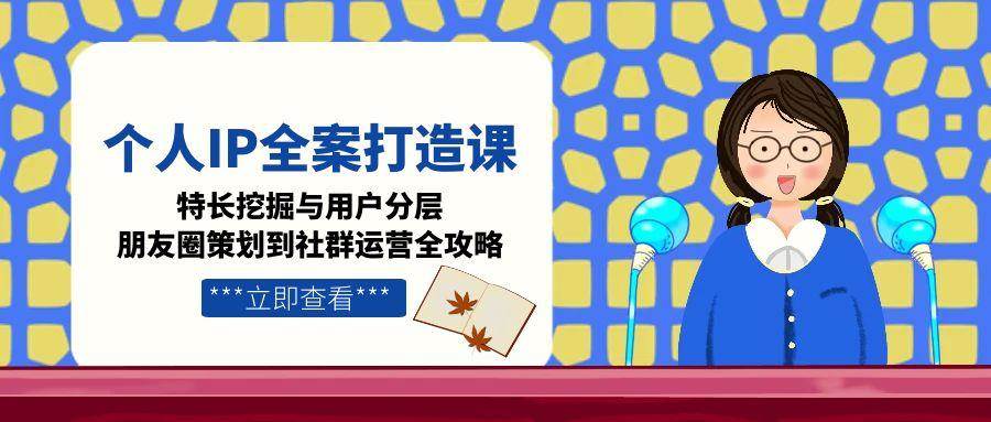 个人IP全案打造课，特长挖掘与用户分层，朋友圈策划到社群运营全攻略-壹浩聊项目