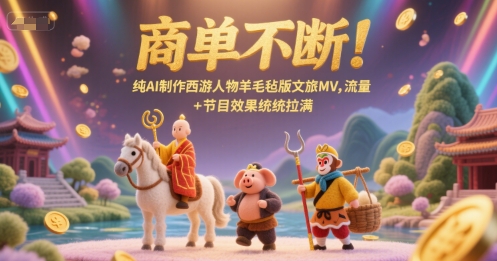 商单不断！纯AI制作西游人物羊毛毡版文旅MV，流量+节目效果统统拉满-壹浩聊项目
