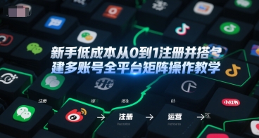 新手低成本从0到1注册并搭建多账号全平台矩阵操作教学，手机号-邮箱-IP-工具-壹浩聊项目