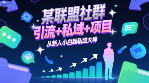 某联盟社群，引流+私域+项目，从新人小白到私域大神-壹浩聊项目