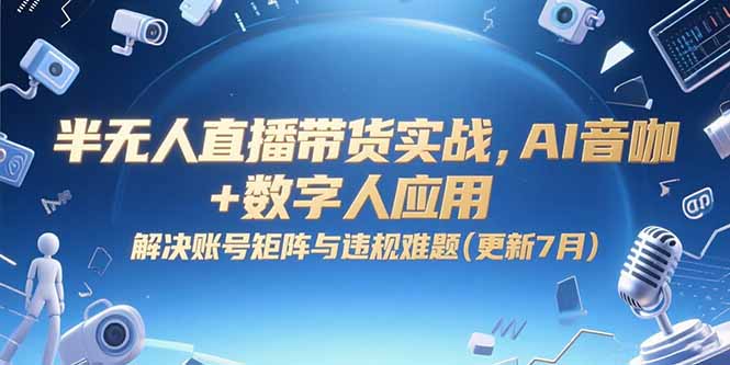 半无人直播带货实战，AI音咖+数字人应用 解决账号矩阵与违规难题(更新7月-壹浩聊项目