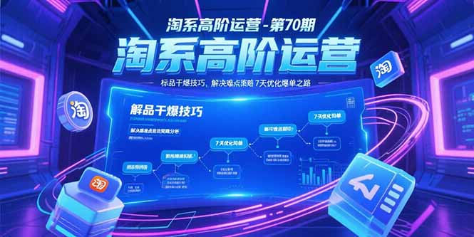 淘系高阶运营-第70期，标品干爆技巧，解决难点策略，大佬操盘方法-壹浩聊项目