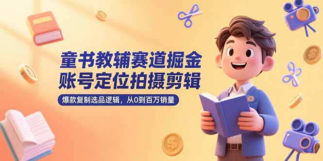 童书教辅赛道掘金，账号定位拍摄剪辑，爆款复制选品逻辑，从0到百万销量-壹浩聊项目