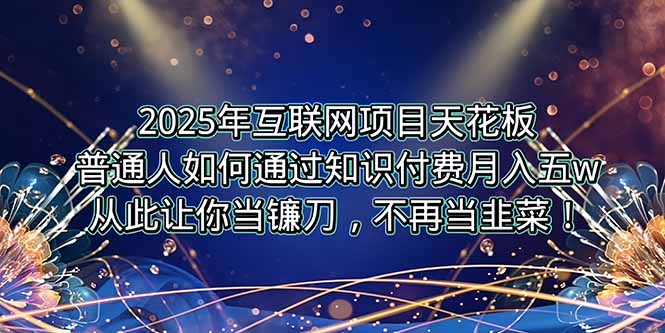 2025年互联网项目天花板，普通人如何通过卖项目实现逆风翻盘，月入5W＋！-壹浩聊项目