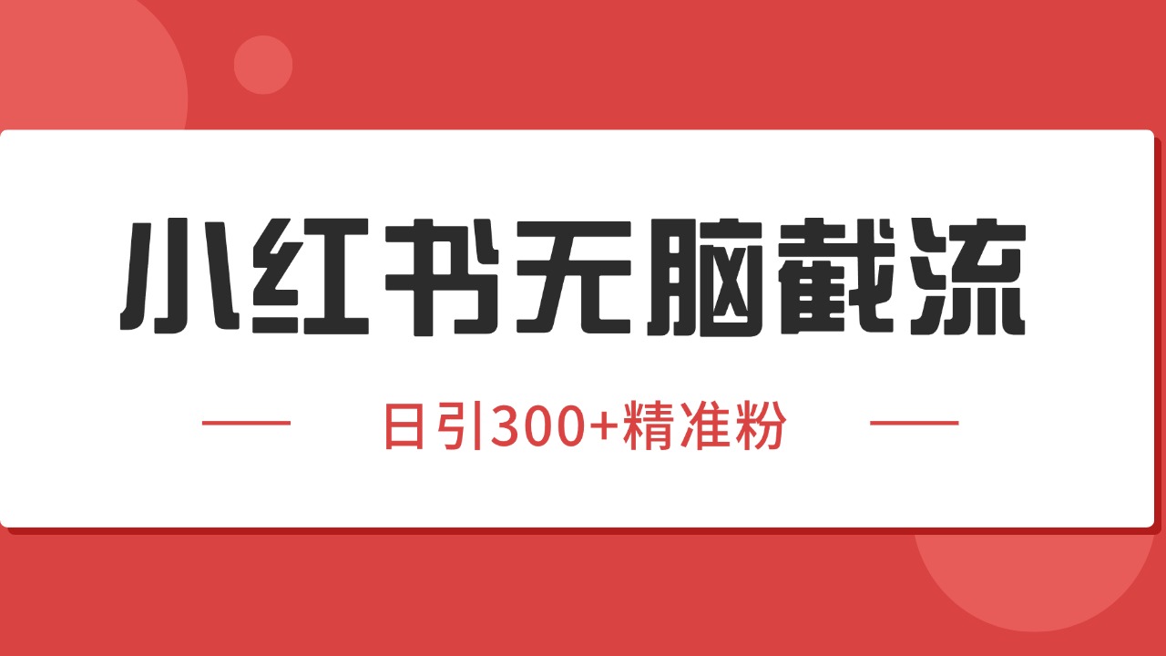 小红书截流同行客源，独家野路子获客玩法 日引200+暴力获客-壹浩聊项目