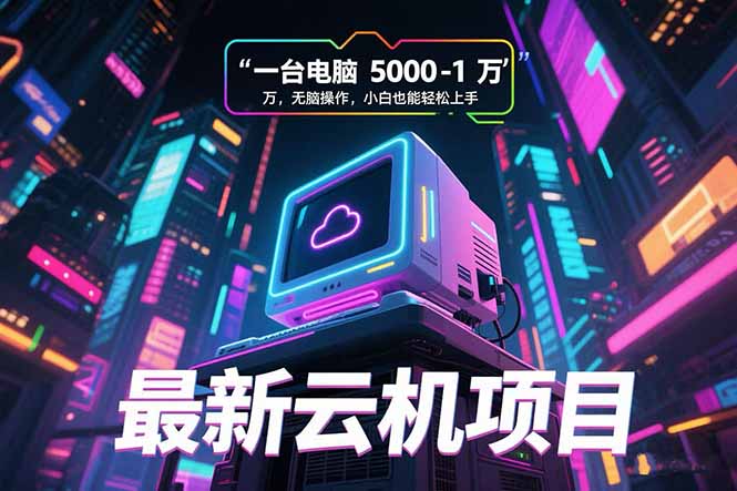 最新云机项目 一台电脑5000到10000 无脑操作小白也能轻松上手-壹浩聊项目