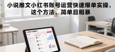 小说推文小红书账号运营快速爆单实操，这个方法，简单且粗暴-壹浩聊项目