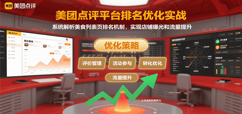 美团点评平台排名优化实战，系统解析美食列表页排名机制，实现店铺曝光和流量提升-壹浩聊项目