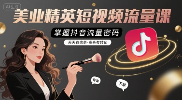 美业精英短视频流量课，掌握抖音流量密码，天天有询单，条条有转化-壹浩聊项目