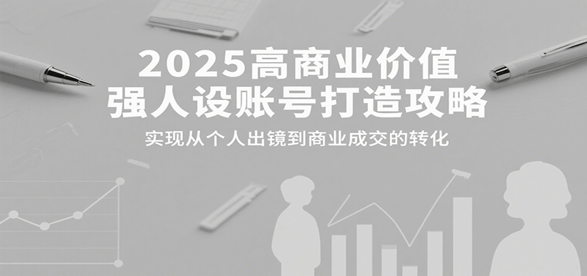 2025高商业价值强人设账号打造攻略，实现从个人出镜到商业成交的转化-壹浩聊项目