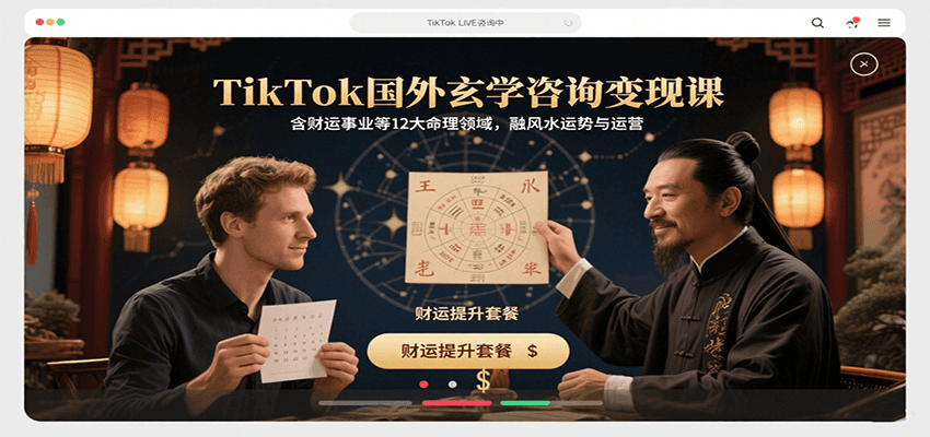 TikTok国外玄学咨询变现课，含财运事业等12大命理领域，融风水运势与运营-壹浩聊项目