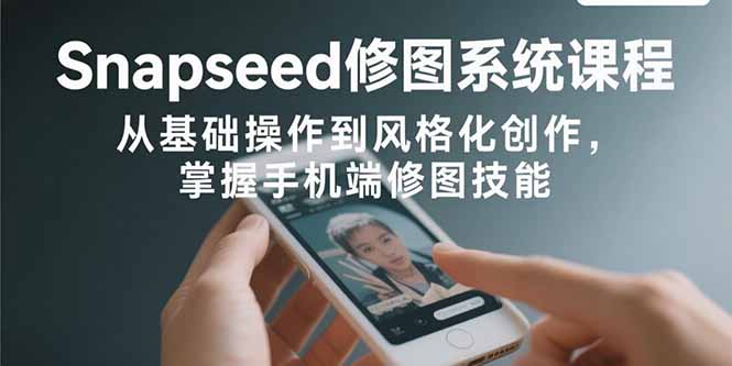 Snapseed修图系统课程：从基础操作到风格化创作，掌握手机端修图技能-壹浩聊项目