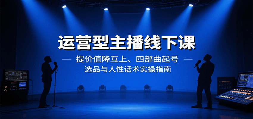 运营型主播线下课：提价值降互上、四部曲起号、选品与人性话术实操指南-壹浩聊项目