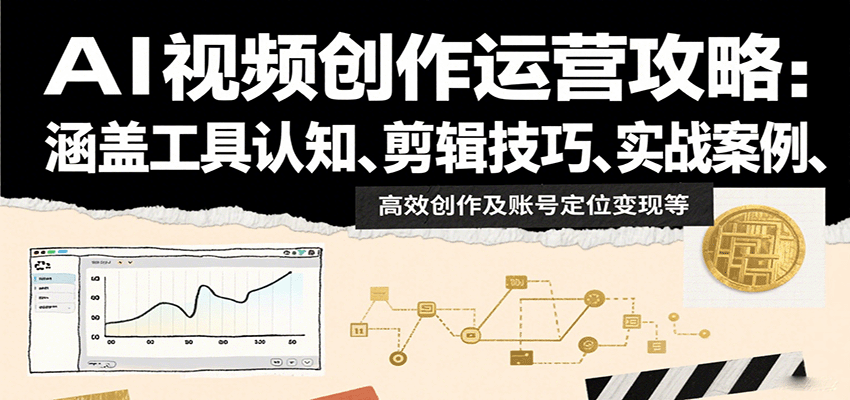 AI视频创作运营攻略：涵盖工具认知、剪辑技巧、实战案例、高效创作及账号定位变现等-壹浩聊项目