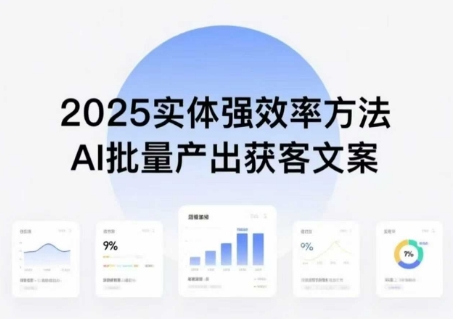实体强效率方法：AI批量产出获客文案，2025年普通人拥抱AI，实现实体创收-壹浩聊项目