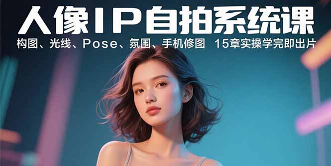 人像IP自拍系统课：构图、光线、Pose、氛围、手机修图 15章实操学完即出片-壹浩聊项目