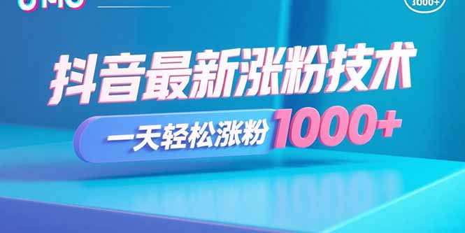 抖音最新涨粉技术，一天轻松涨粉1000+-壹浩聊项目