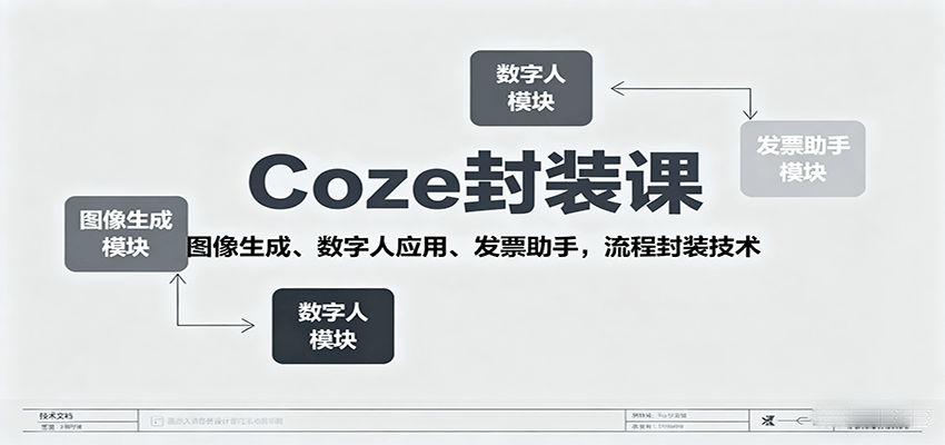 Coze封装课，图像生成、数字人应用、发票助手，流程封装技术-壹浩聊项目