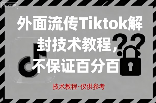 外面流传Tiktok解封技术教程，不保证百分百，具体自测-壹浩聊项目