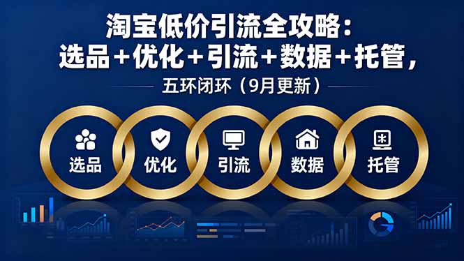 淘宝低价引流全攻略：选品＋优化＋引流＋数据＋托管，五环闭环(9月更新-壹浩聊项目