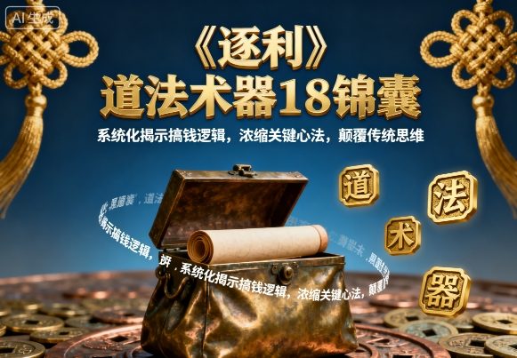 《逐利》道法术器18锦囊，系统化揭示搞钱逻辑，浓缩关键心法，颠覆传统思维-壹浩聊项目