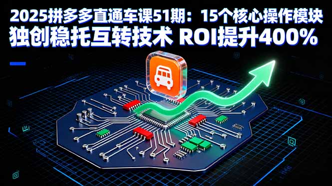2025拼多多直通车课51期：15个核心操作模块 独创稳托互转技术 ROI提升400%-壹浩聊项目