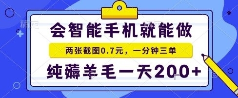 手机项目，二十秒一单，纯薅羊毛一天2张+做就有【揭秘】-壹浩聊项目