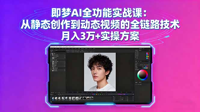 即梦AI全功能实战课：从静态创作到动态视频的全链路技术 月入3万+实操方案-壹浩聊项目